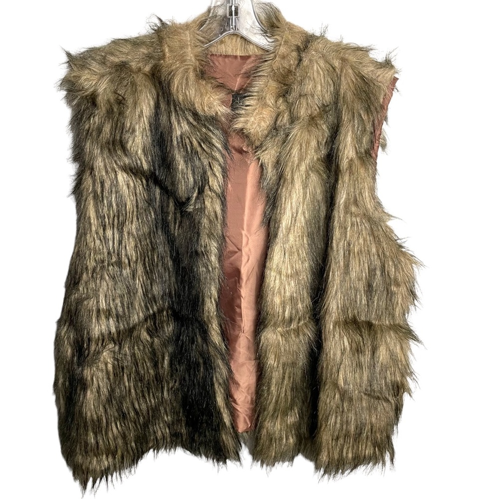 Love by Chesley Faux Fur Vest with Side Pockets 2X